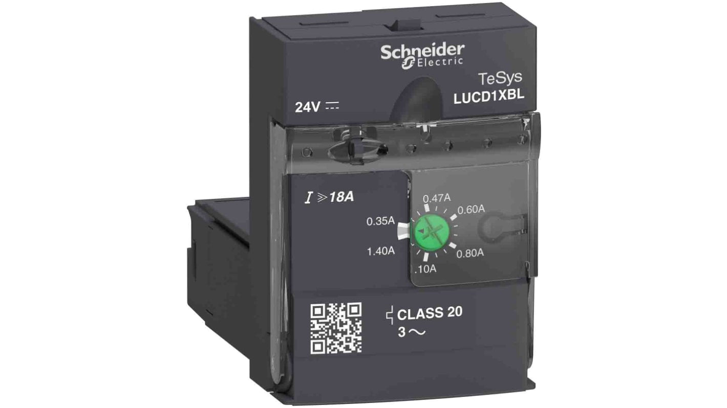 Starter motore avanzato Schneider Electric LUCD1XBL, trifase, potenza 0,25 kW, design modulare TeSys U, larghezza 45 mm.