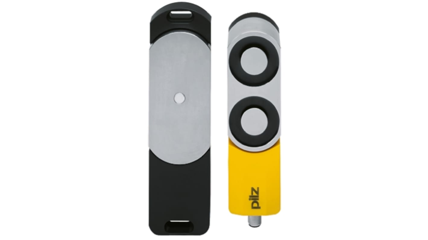 Interruttore di interblocco a solenoide Pilz 570630, 24V cc, IP67, forza di tenuta 1000N, montaggio su profili 45mm, dimensioni 172mm x 45mm x 44mm.