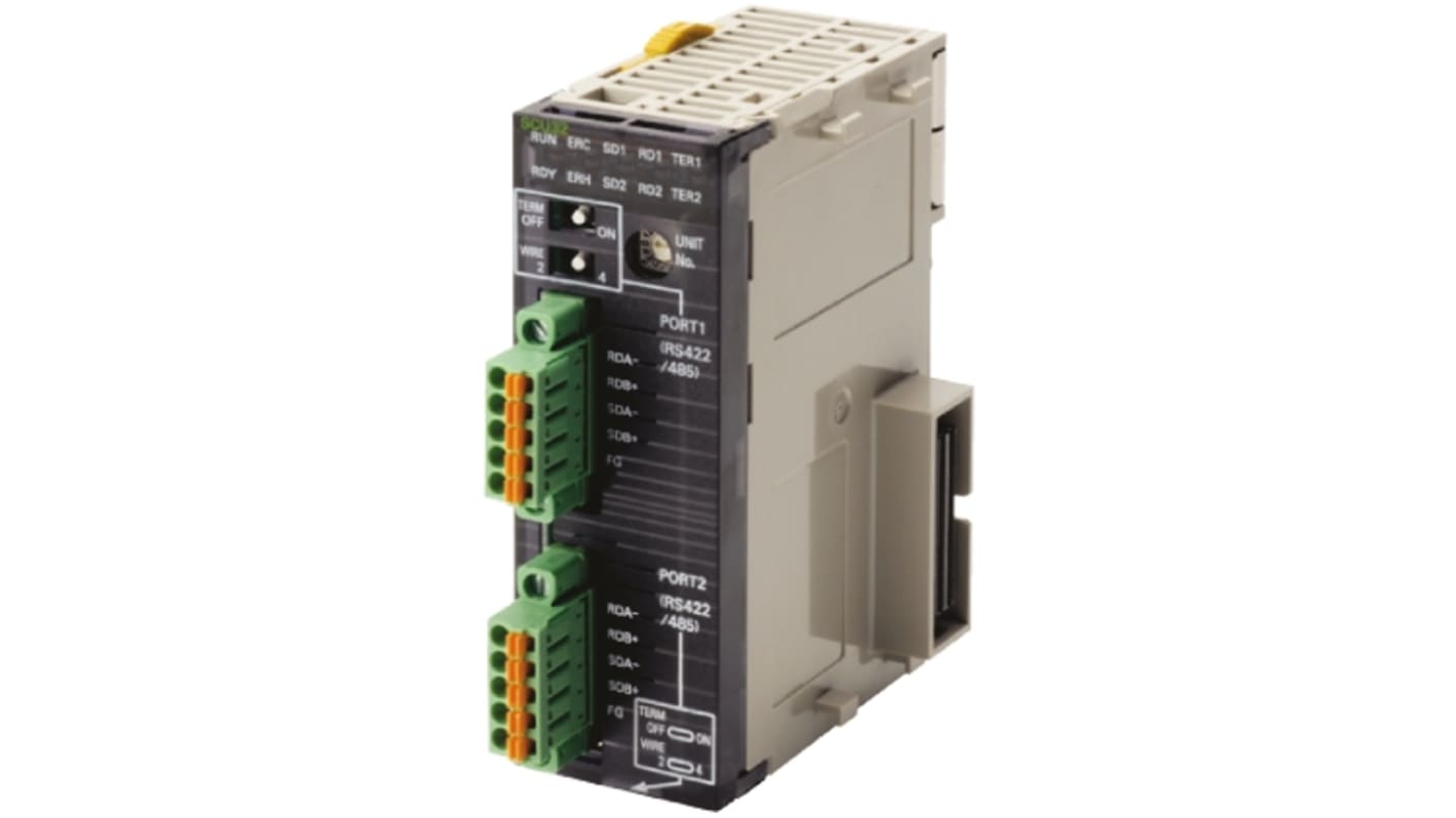 Modulo di espansione PLC Omron CJ1W-SCU31-V1 per Serie CJ1 - Supporto fino a 10 moduli, comunicazione digitale e analogica - Dimensioni 90 x 31 x 65 mm.