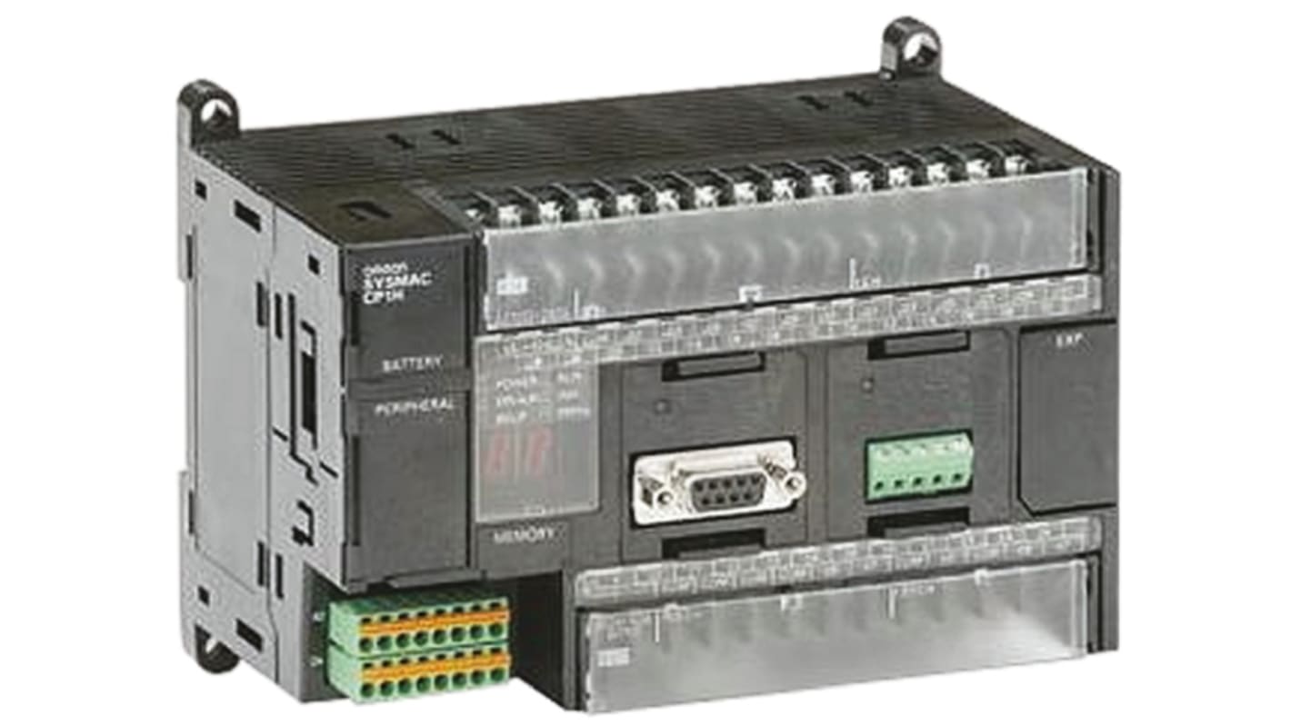 Omron CP1H-X40DT1-D, CPU PLC con 40 I/O, montaggio su guida DIN, dimensioni 150 x 110 x 85 mm.