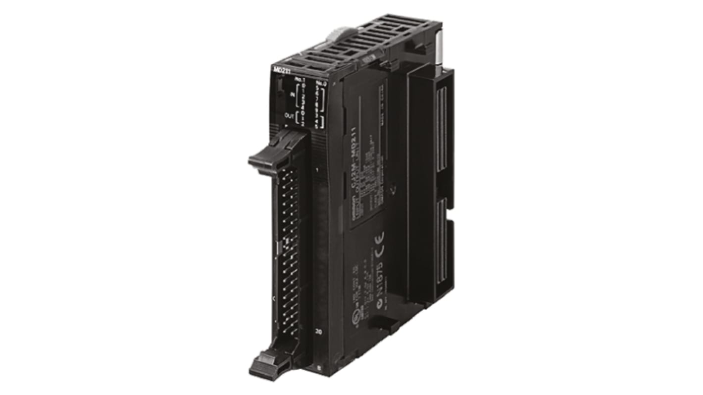 Modulo di comunicazione Omron CJ2MMD211, CPU PLC con 10 ingressi e 64 uscite, dimensioni 95,4 x 20 x 83,8 mm.