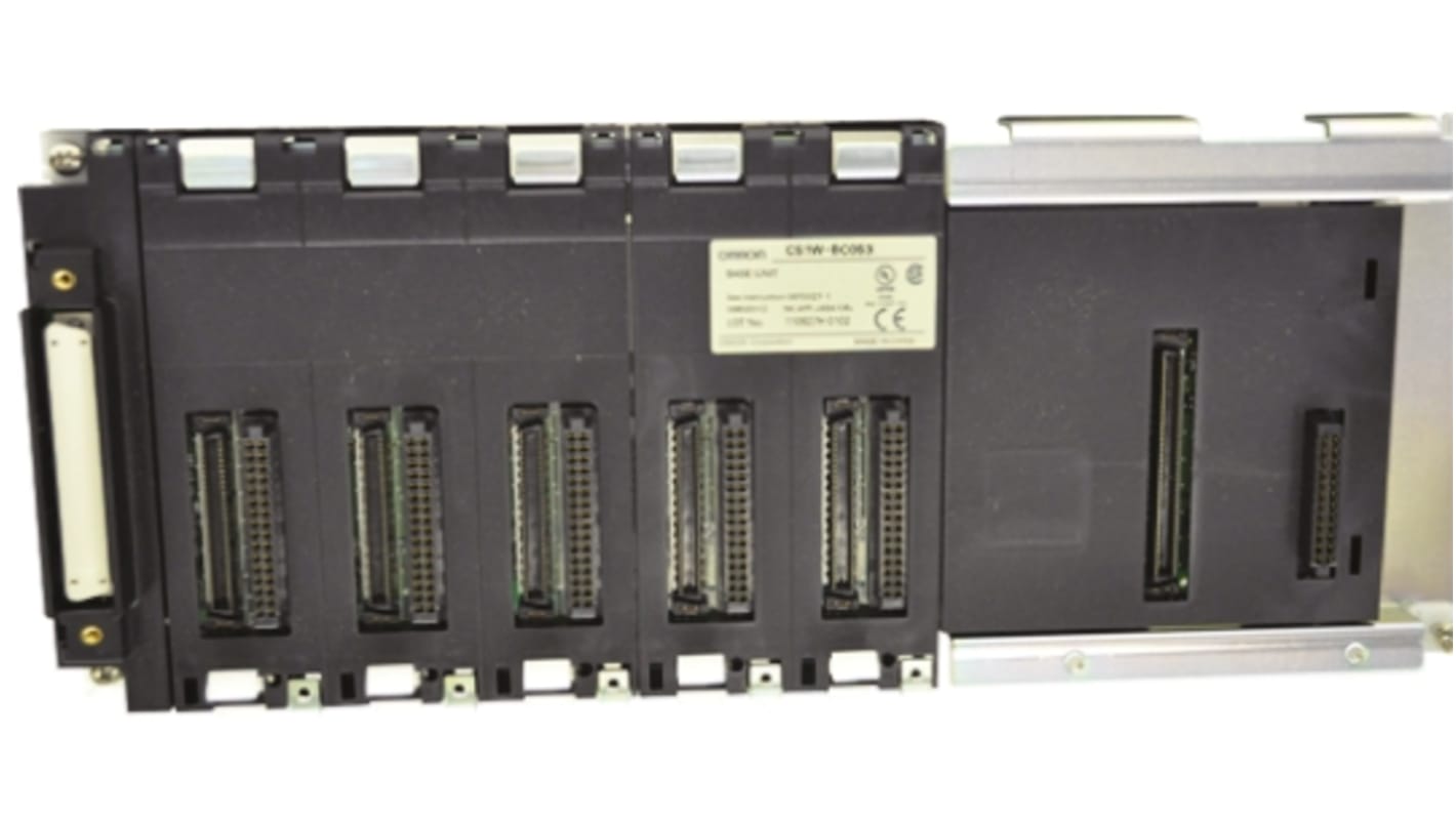 Backplane Omron CS1WBC053 per moduli PLC, dimensioni 130 x 330 x 132 mm, compatibile con serie C200H e CS.