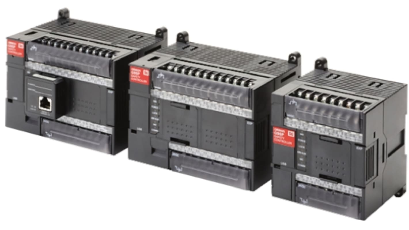 Omron G9SP-N10S, controller di sicurezza autonomo con 10 ingressi e 4 uscite, dimensioni 86 x 110 x 85 mm, grado di protezione IP20.