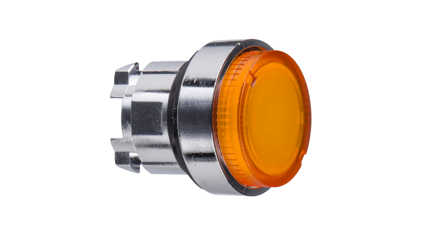 Attuatore pulsante Schneider Electric ZB4BW15, rotondo, ritorno a molla, diametro 22mm, colore arancione, illuminato, IP66/IP69K.