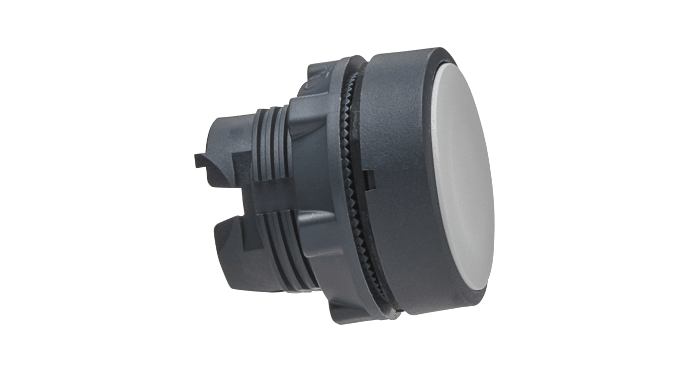 Attuatore pulsante Mantenuto Schneider Electric ZB5AH01, rotondo bianco, diametro 22 mm, protezione IP66/IP67/IP69K.