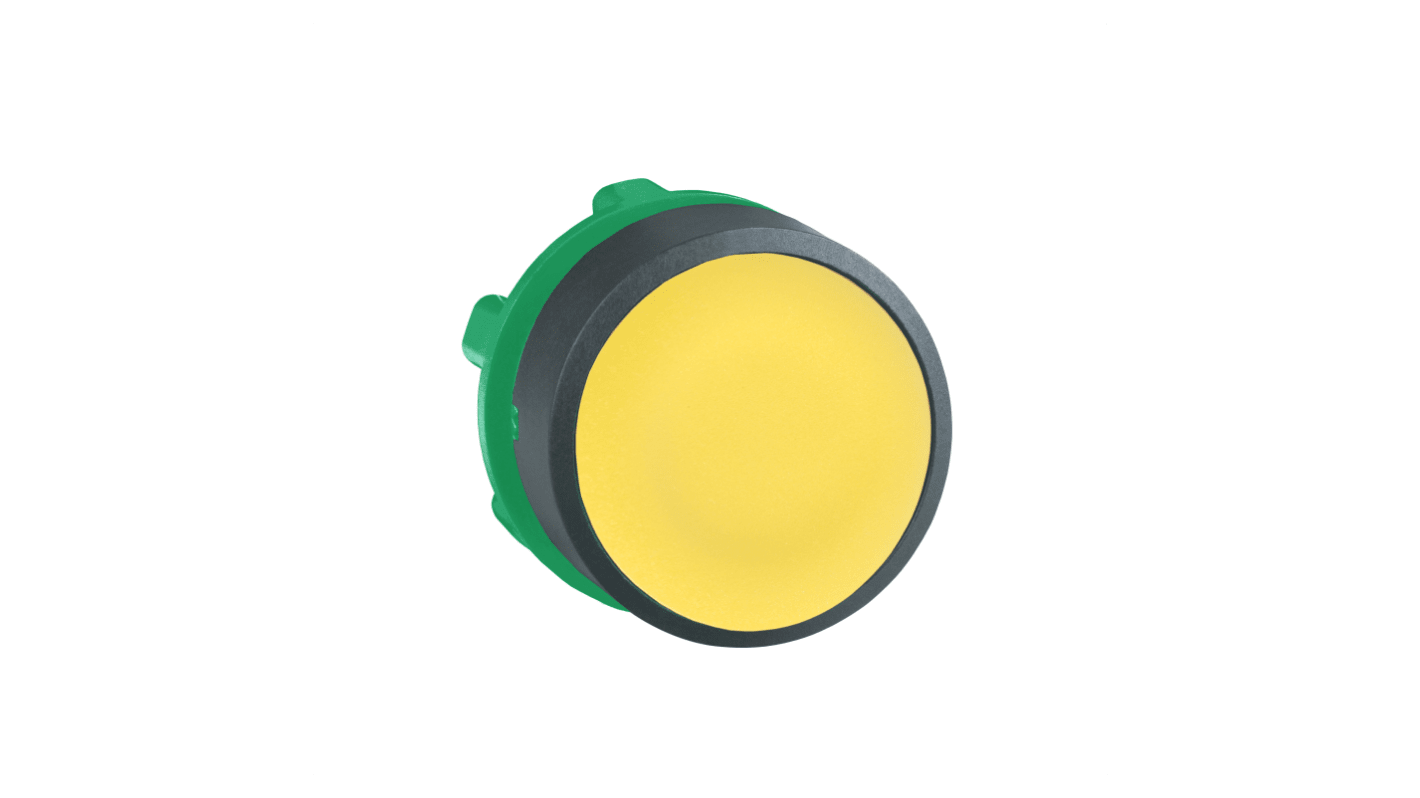 Attuatore pulsante Mantenuto Schneider Electric ZB5AH05, rotondo giallo, diametro 22 mm, protezione IP66/IP67/IP69K.