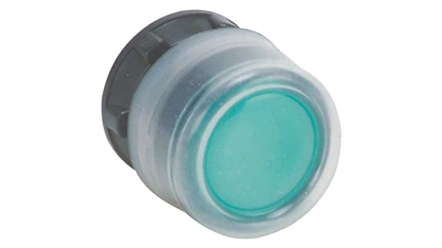 Attuatore pulsante verde Schneider Electric ZB5AP38, diametro foro 22 mm, ritorno a molla, protezione IP66/IP67.