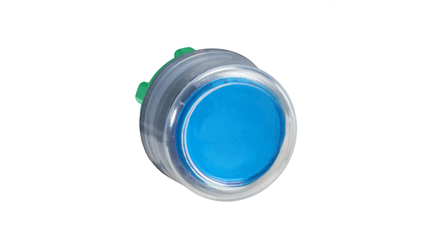 Attuatore pulsante blu Schneider Electric ZB5AP6, diametro foro 22mm, ritorno a molla, protezione IP66/IP67.