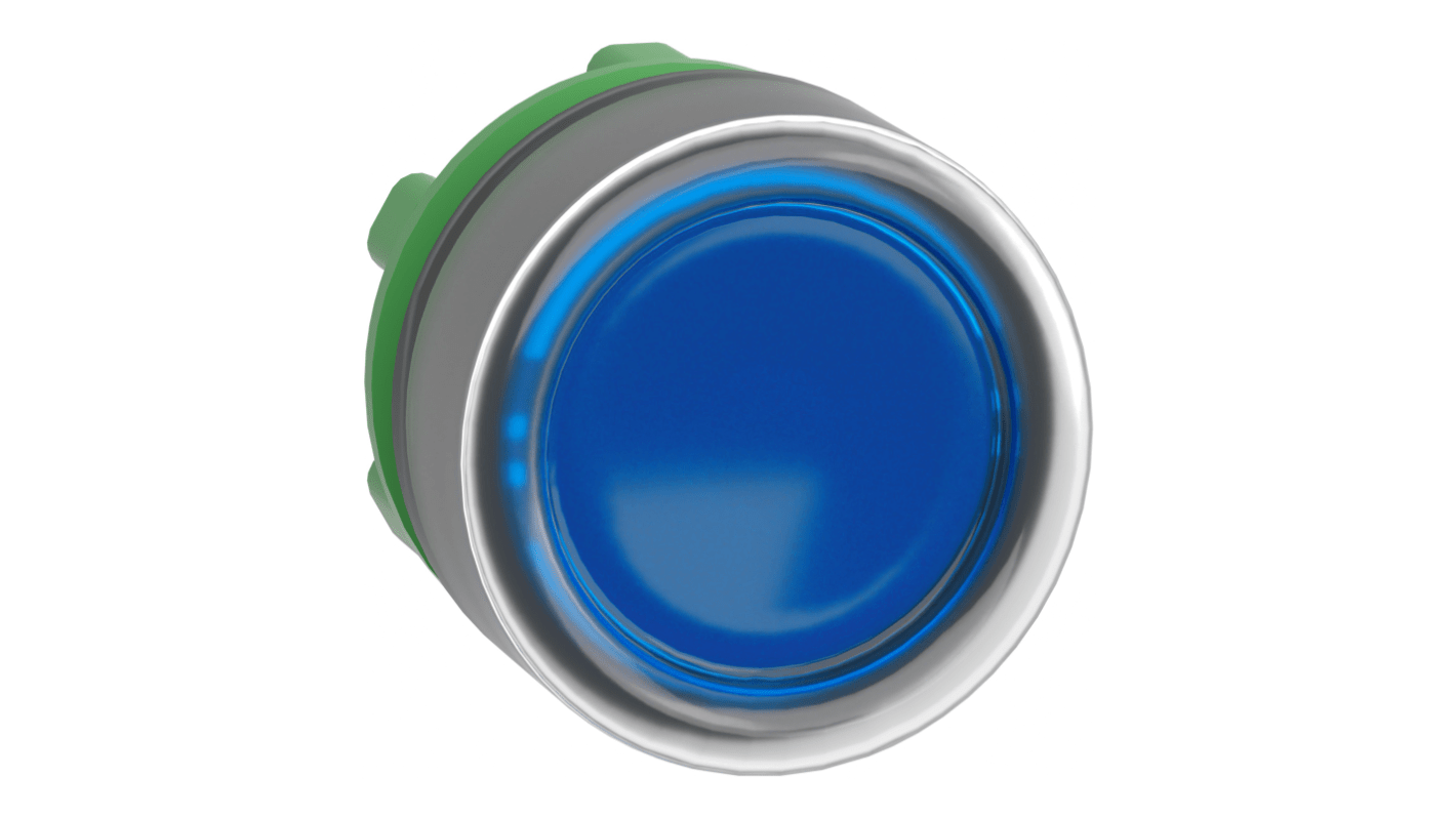 Attuatore pulsante Schneider Electric ZB5AW563, rotondo, blu, con testa illuminata, diametro foro 22 mm, protezione IP66/IP67.