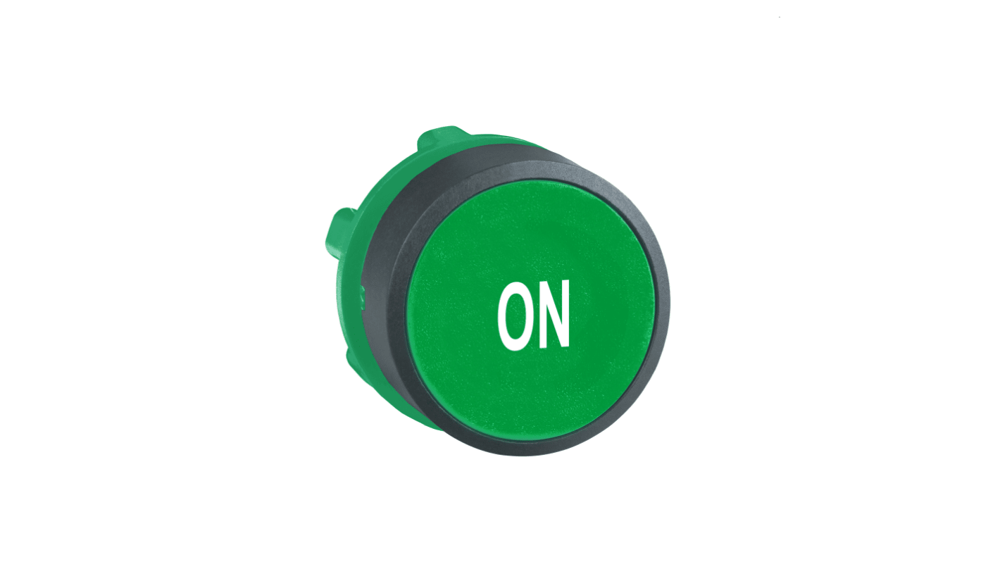 Attuatore pulsante rotondo verde Schneider Electric ZB5AA341, ritorno a molla, diametro 22mm, protezione IP66/IP67/IP69K.