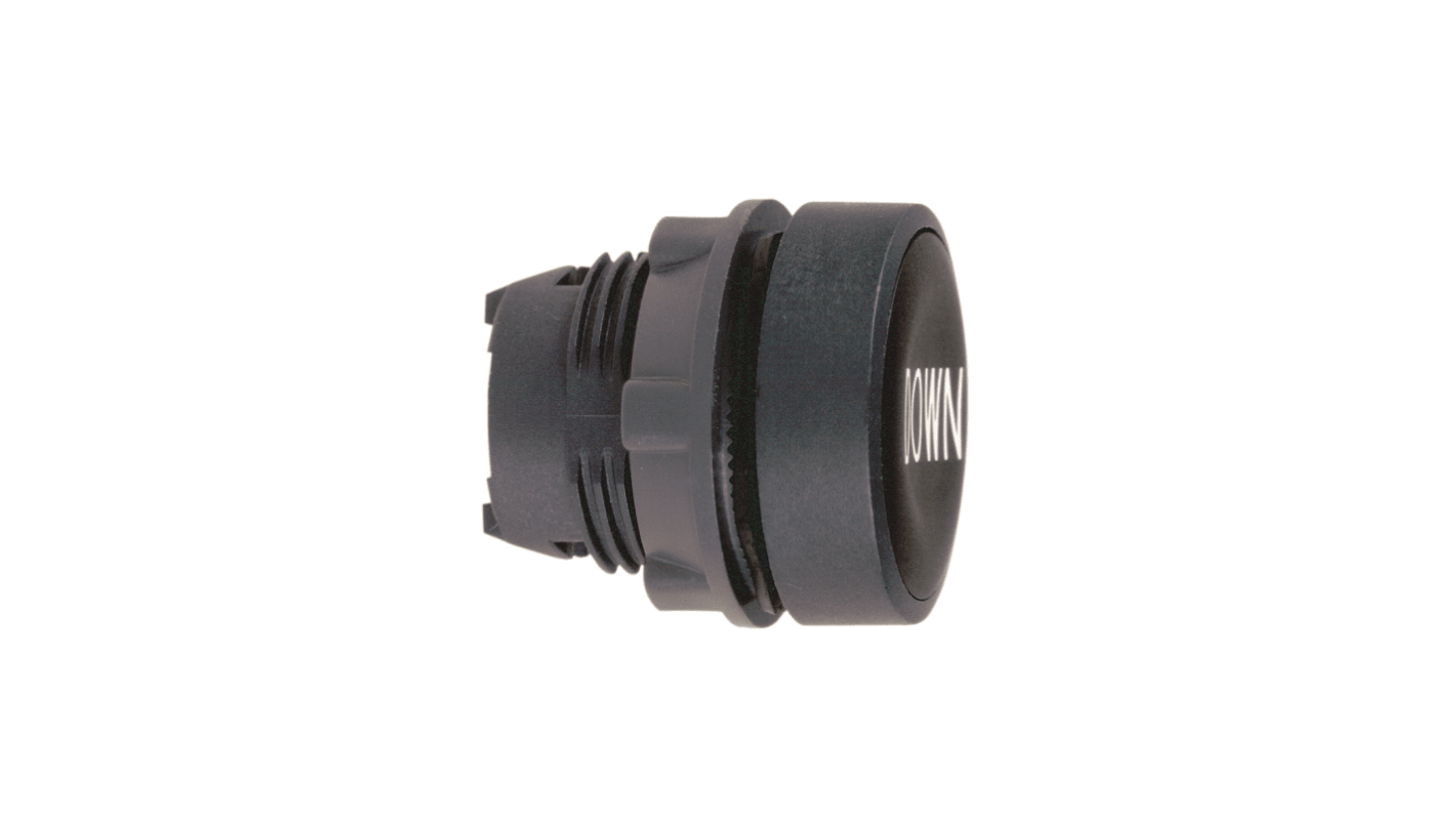 Attuatore pulsante rotondo ZB5AA344 di Schneider Electric, diametro 22 mm, protezione IP66/IP67/IP69K, temperatura -40/+70 °C.