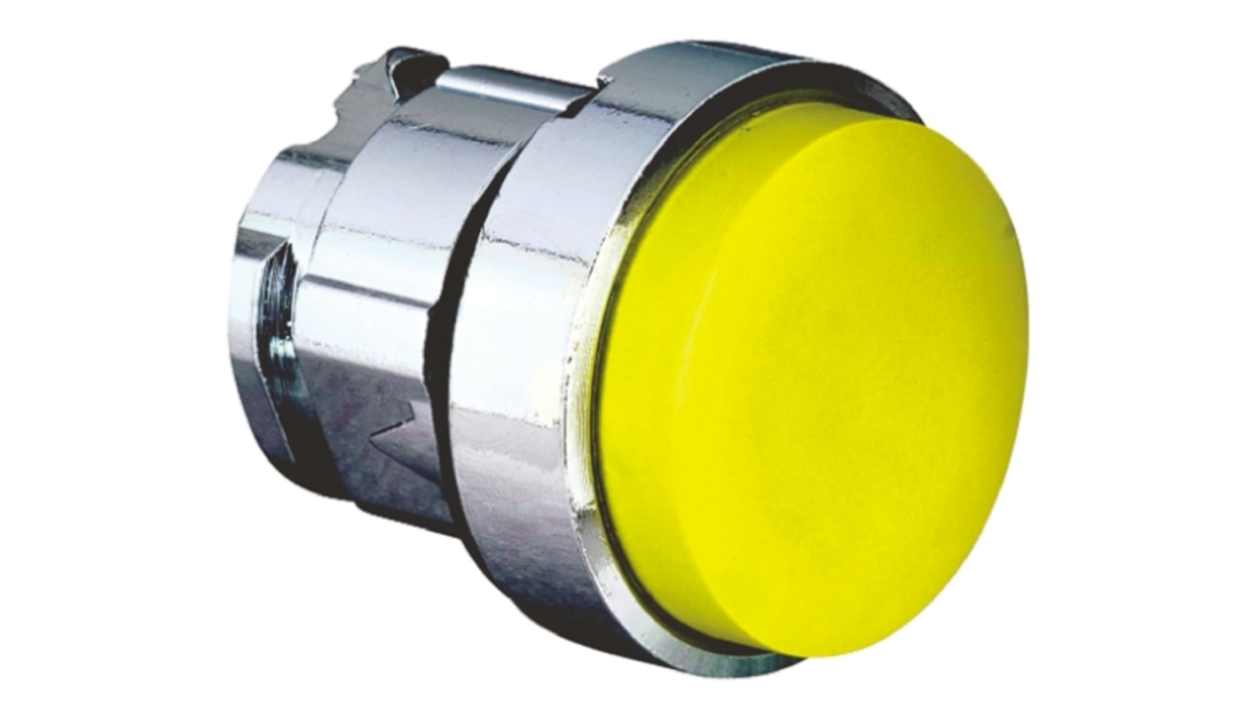 Attuatore pulsante ZB4BL5 Schneider Electric, ritorno a molla, Giallo Harmony XB4. Ideale per applicazioni industriali.