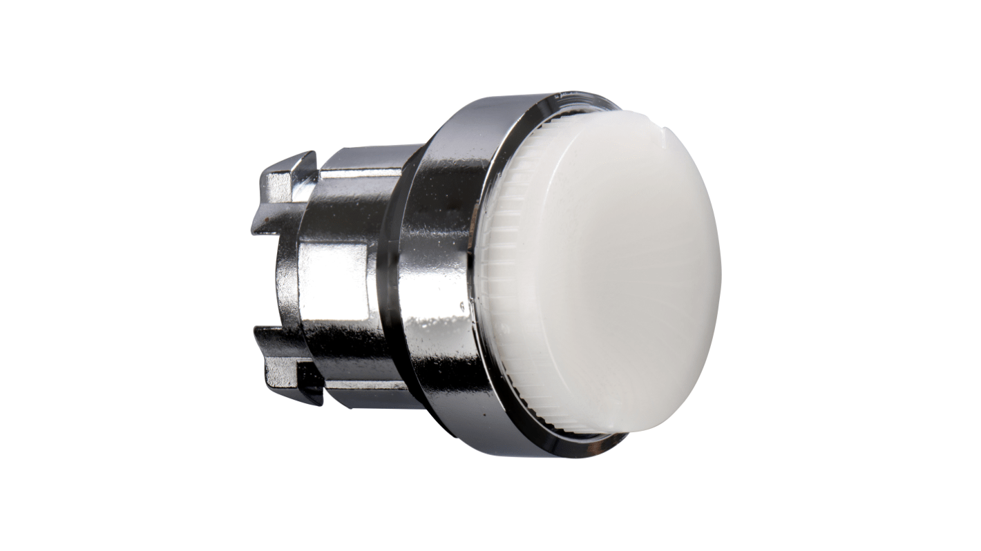 Attuatore pulsante Schneider Electric ZB4BW11, ritorno a molla, diametro 22mm, illuminato, protezione IP66/IP69K.
