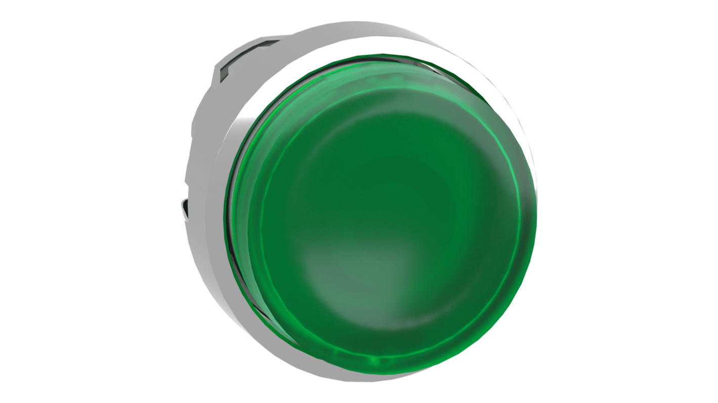 Attuatore pulsante rotondo Schneider Electric ZB4BW133, verde, diametro 22mm, illuminato, protezione IP66/IP69K.