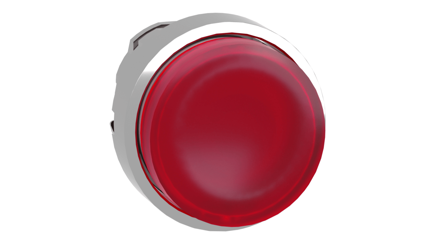 Attuatore pulsante rotondo rosso Schneider Electric, serie Harmony XB4, diametro 22mm, illuminato, protezione IP66/IP69K.