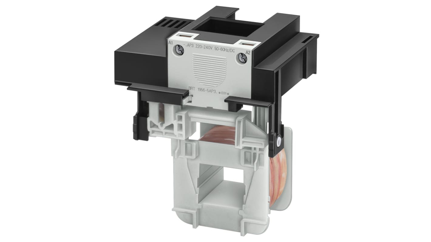 Bobina contattore Siemens 3RT1955-5AF31, compatibile con modelli 3RT105 e 3RT145, per applicazioni industriali.