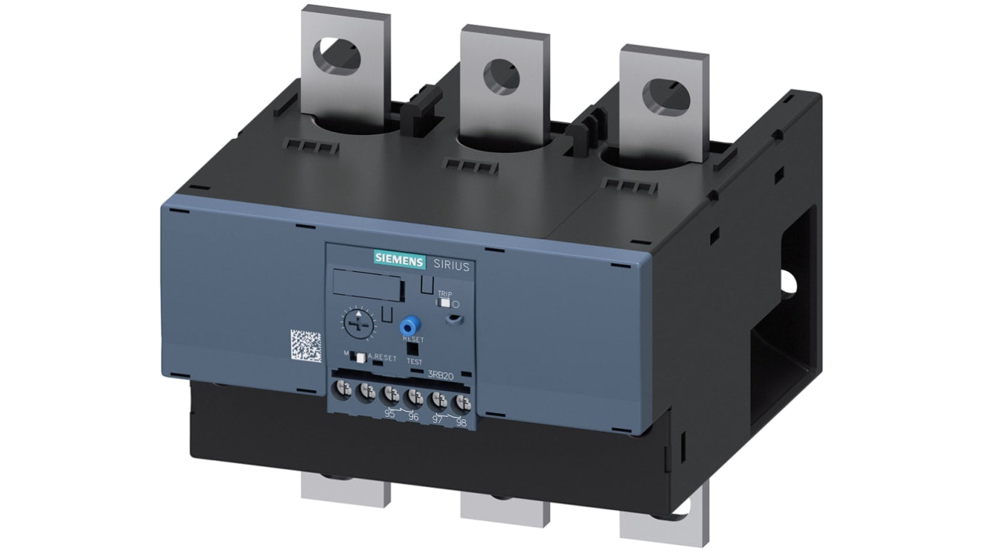 Relè di sovraccarico Siemens 3RB2066-1MC2, 1 NO + 1 NC, 4 A, 250 kW, dimensioni 85x145x156 mm, ripristino manuale/automatico.