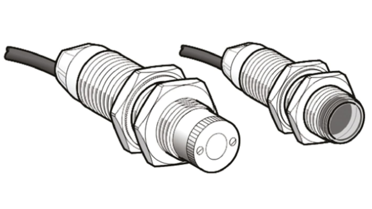 Sensore fotoelettrico cilindrico Telemecanique Sensors XUBLAPCNL2, rilevamento fino a 100 m, uscita PNP, IP67, temperatura -40°C/+70°C.