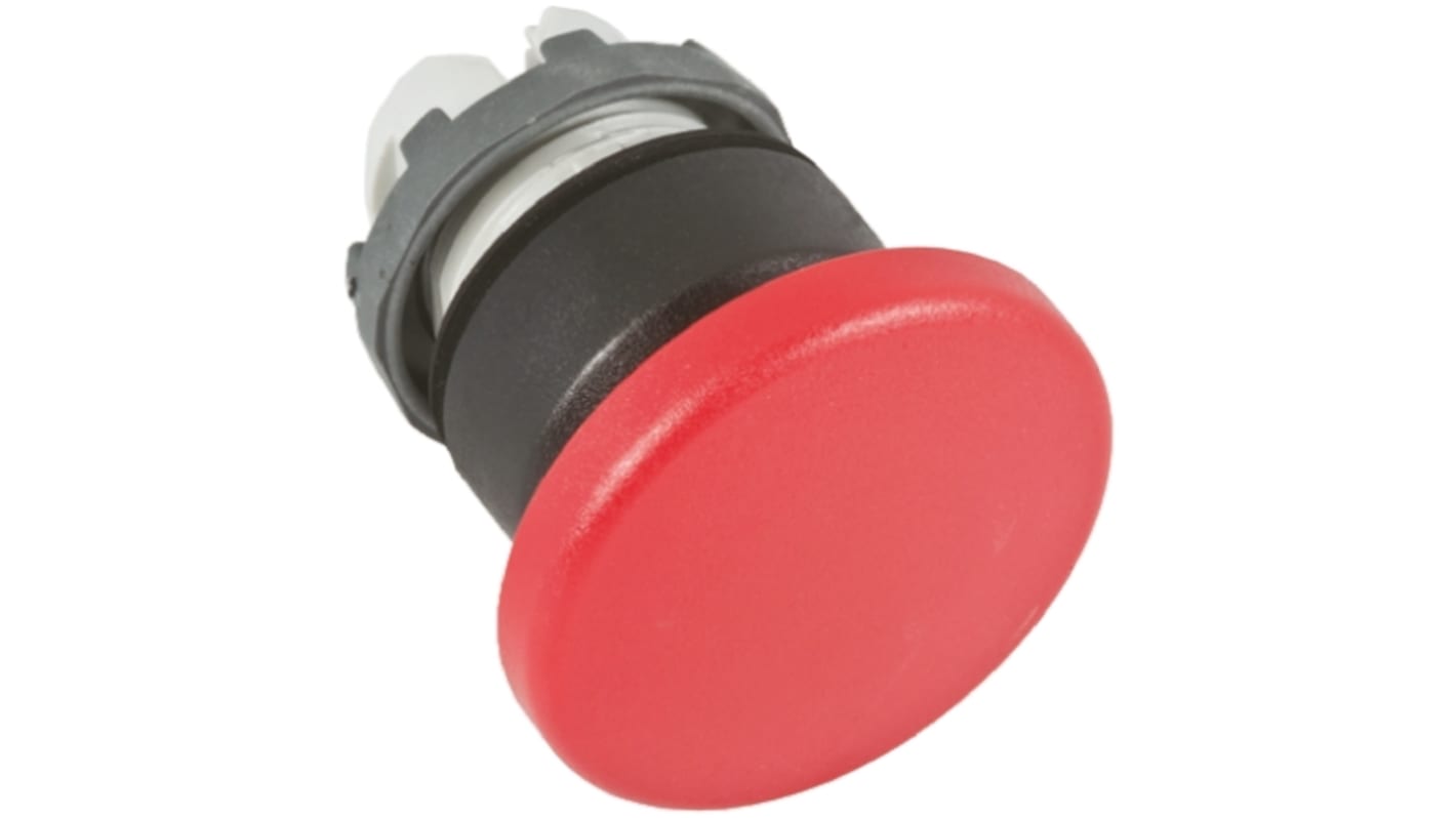 ABB attuatore pulsante instabile rosso, testa a fungo illuminata, diametro foro 22 mm, grado di protezione IP66. Facile installazione.