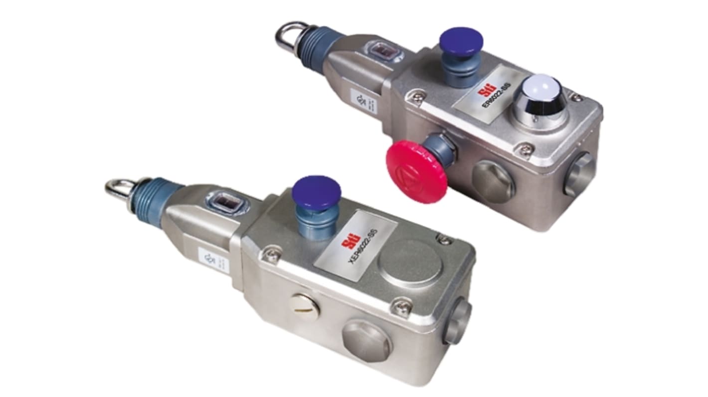 Interruttore a fune Omron ER, montaggio Diritto, custodia in alluminio, IP67, dimensioni 239x96x86mm, corrente max 3A.