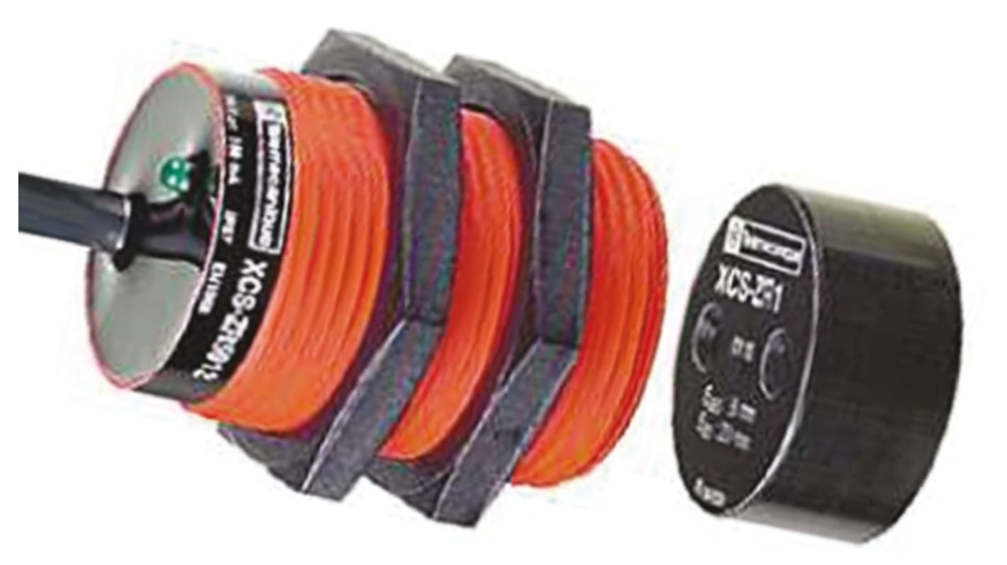 Interruttore di sicurezza Telemecanique Sensors XCSDMR5902, cilindrico, protezione IP66/IP67, dimensioni Ø 30 x 38,5 mm, tecnologia Coded Reed.