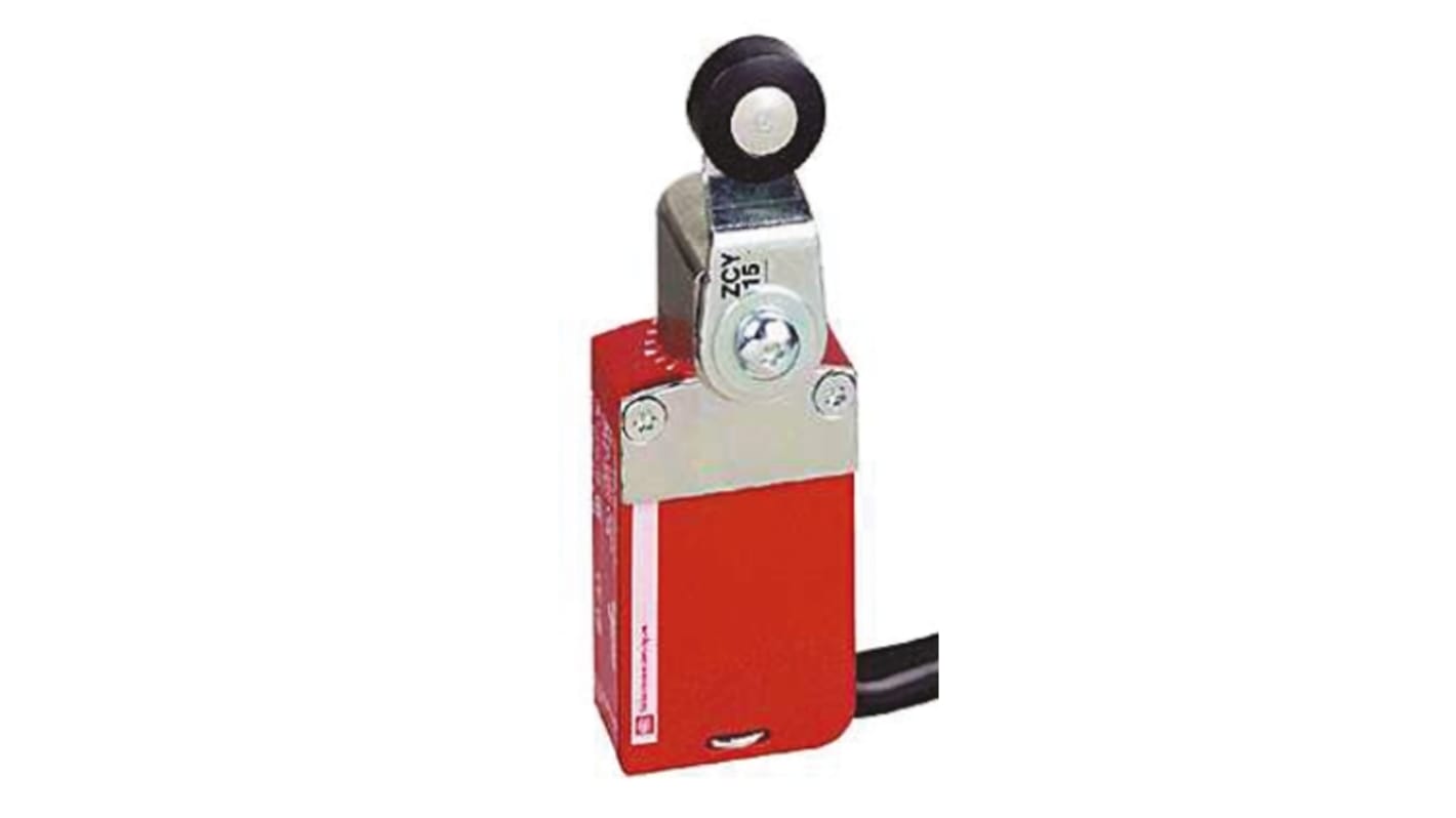 Telemecanique Sensors, interruttore di fine corsa di sicurezza con leva a rullo, 2NC/1NA, custodia metallica, IP66/67, dimensioni 94x30x34mm.