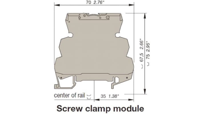 Relè a stato solido ABB, modulo per guida DIN, dimensioni 70 x 6 x 75 mm, temperatura operativa -20/+70 °C, LED di stato.