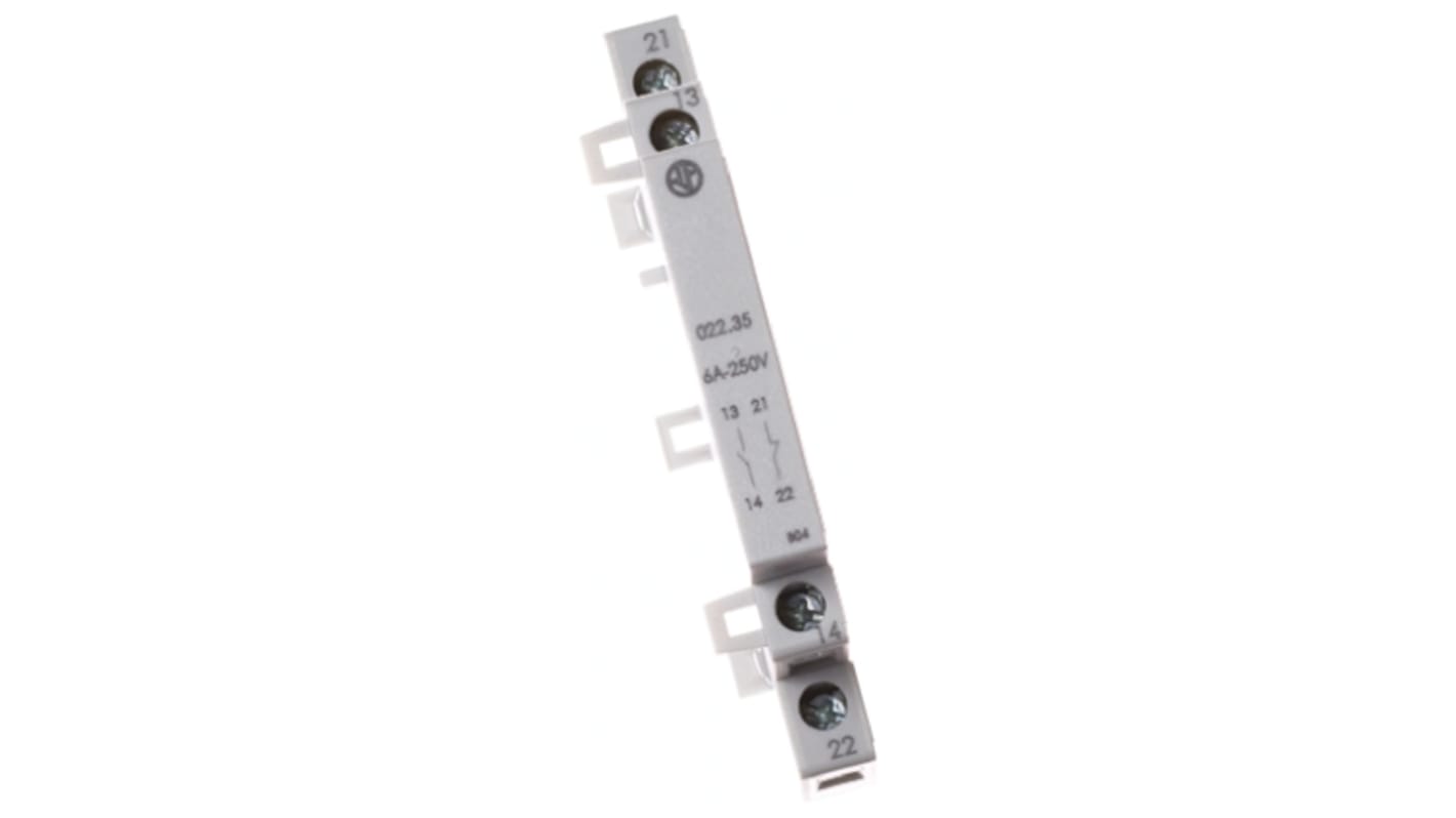 Finder 022.33, modulo contatti DPST per guida DIN, 6 A, 230 V c.a., montaggio su guida DIN, terminale a vite.