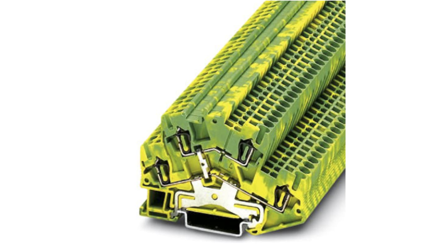 Morsettiera Serie TB Phoenix Contact 3038480 per guida DIN, Verde/Giallo, livello Doppio. Connessioni sicure e affidabili.