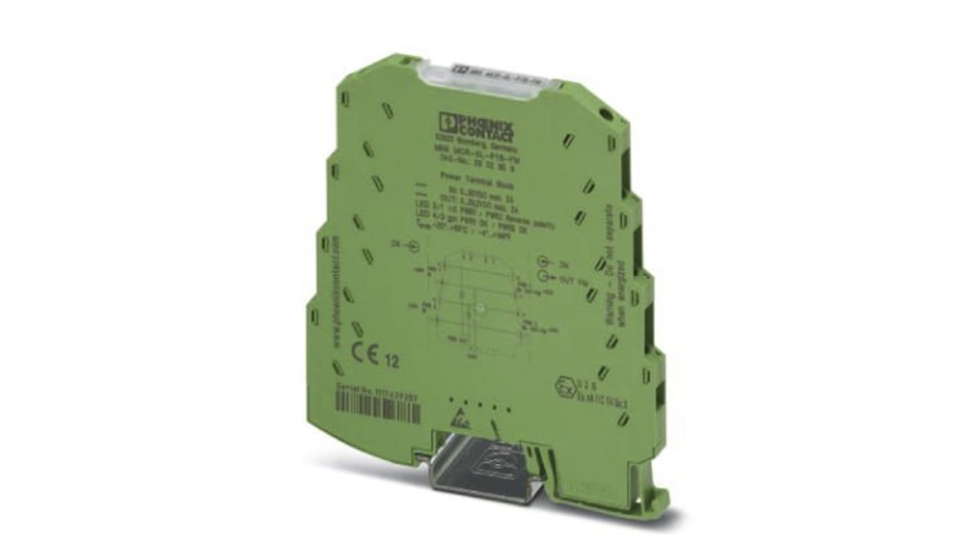 Phoenix Contact, condizionatore di segnale MINI MCR-2-UNI-UI, alimentazione ridondante fino a 2 A, tensione di uscita 29,2 V.
