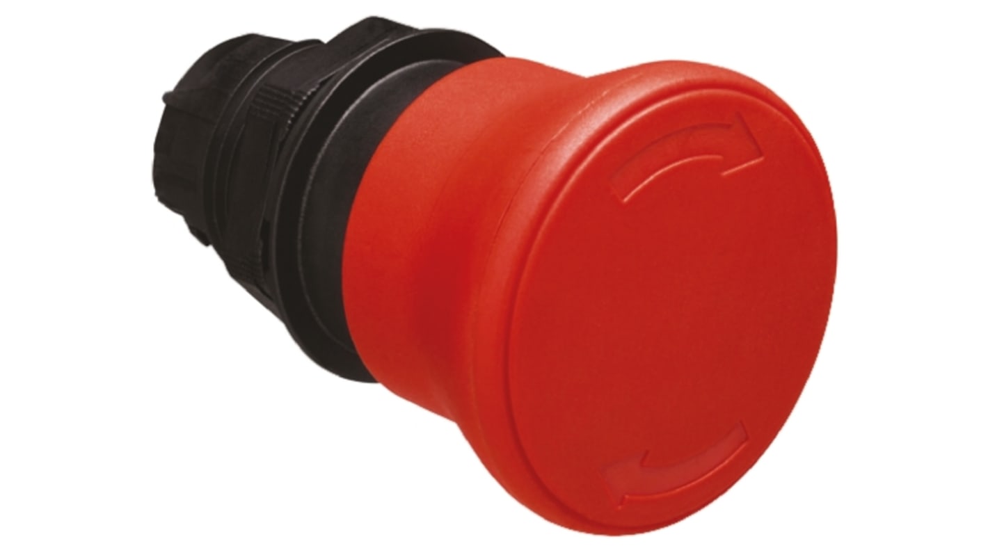 Pulsante di arresto di emergenza Lovato LPCB6344, attuazione a pulsante, grado di protezione IP66/IP67/IP69K, fissaggio a scatto, diametro foro 22mm.