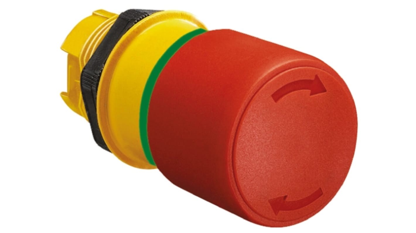Pulsante di arresto di emergenza Lovato LPCB6634, diametro foro 22mm, attuazione a pulsante, grado di protezione IP66/IP67/IP69K.