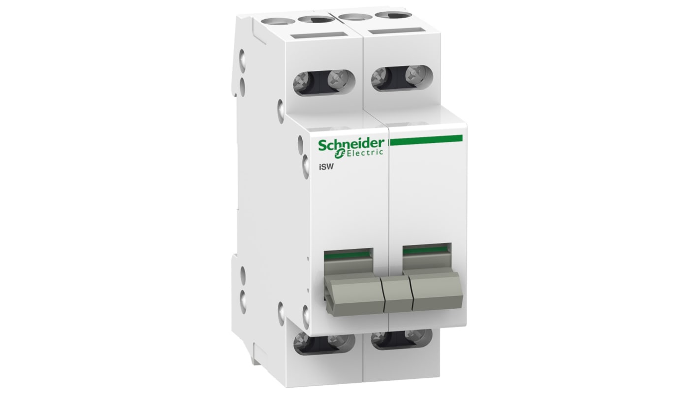 Interruttore di isolamento Schneider Electric A9S60420, 4P, 20A, 415V, IP40. VisiSafe per operazioni sicure. Maniglia rotante e dispositivo lucchettabile.