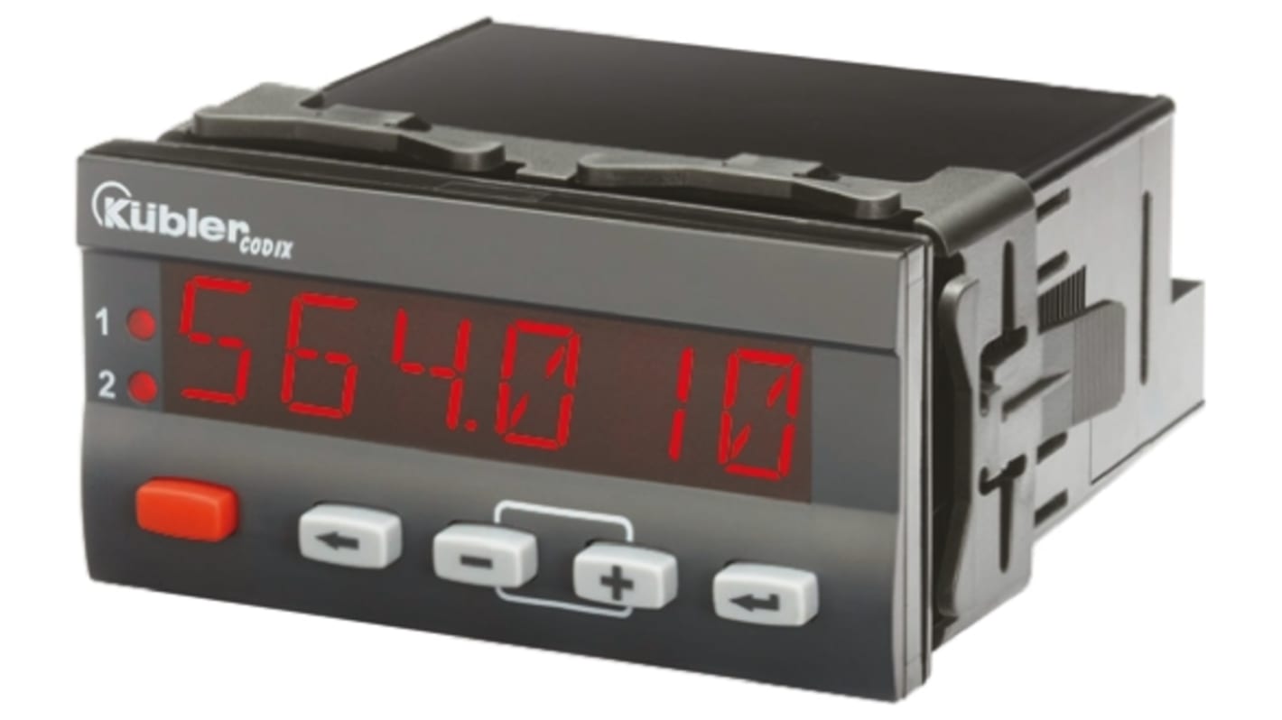 Regolatore di temperatura On/Off Kübler 6.564.010.300, dimensioni 96 x 48 mm, alimentazione 10-30 V c.c., display LED.