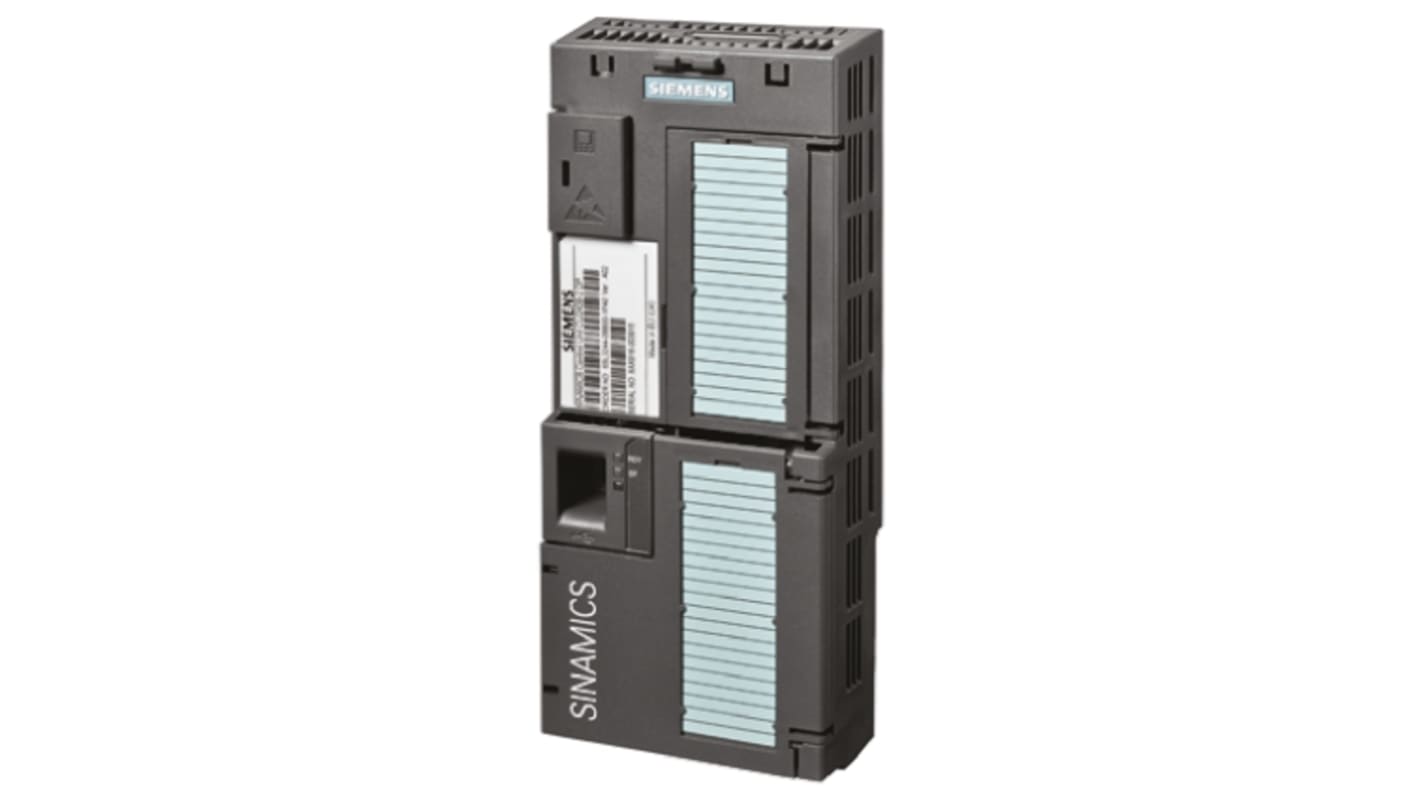 Unità di controllo Siemens 6SL3244-0BB00-1BA1, 24 V c.c., corrente 1,5 A, compatibile con moduli PM230-250, dimensioni 73x199x46 mm.