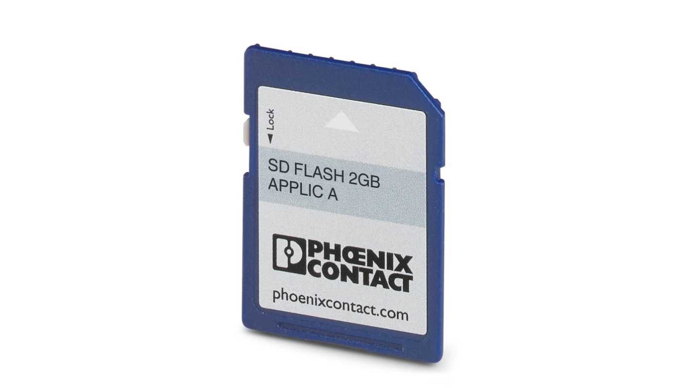 Scheda SD Flash Phoenix Contact 2988162, 2GB, per espansione memoria in applicazioni industriali. Compatibile con sistemi PID.