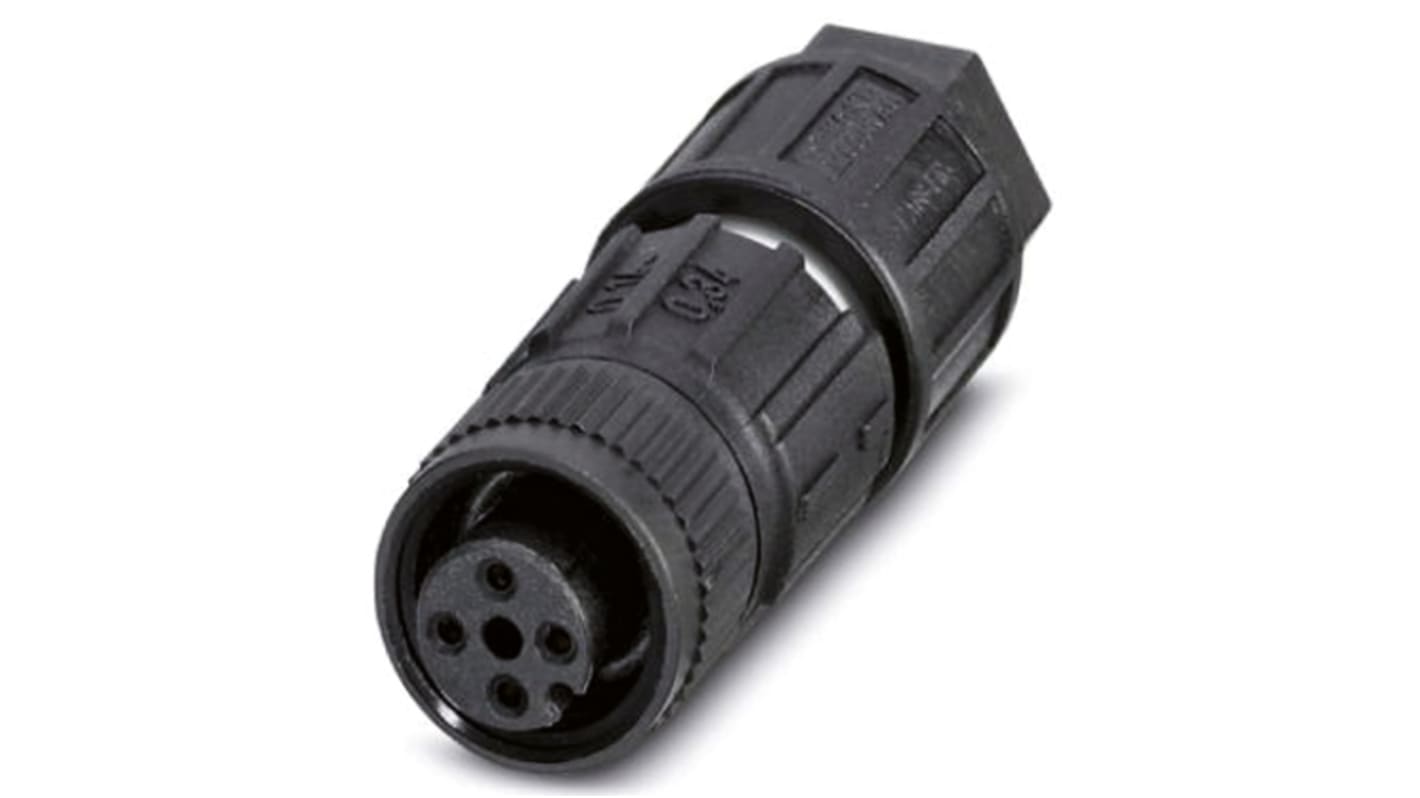 Connettore circolare femmina M12 Phoenix Contact 1641701, IP67, zinco pressofuso, IEC 61076-2-101, automazione industriale.