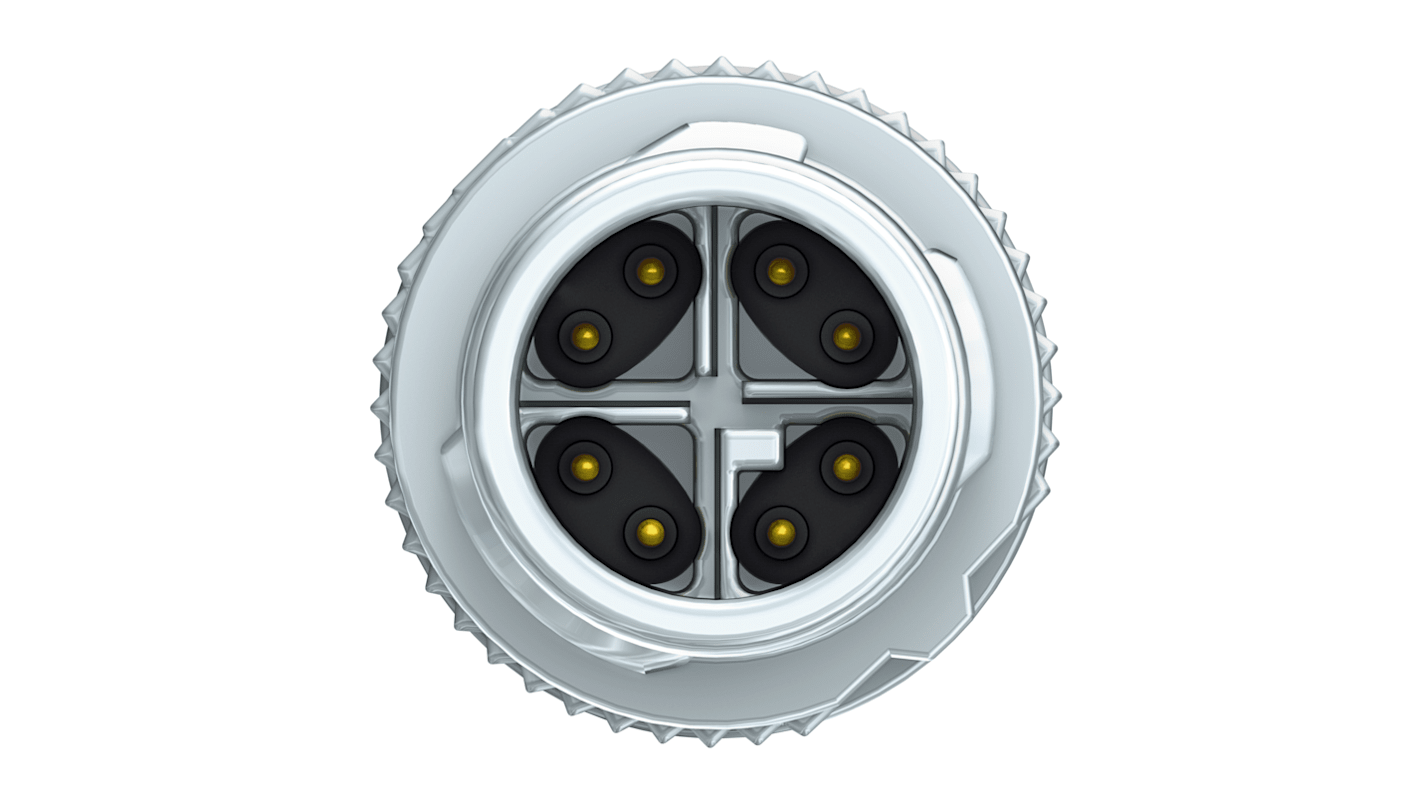 Connettore circolare maschio Phoenix Contact SACC M12 8 poli IP65/IP67 per trasmissione dati fino a 10 Gb/s. Ideale per ambienti industriali.