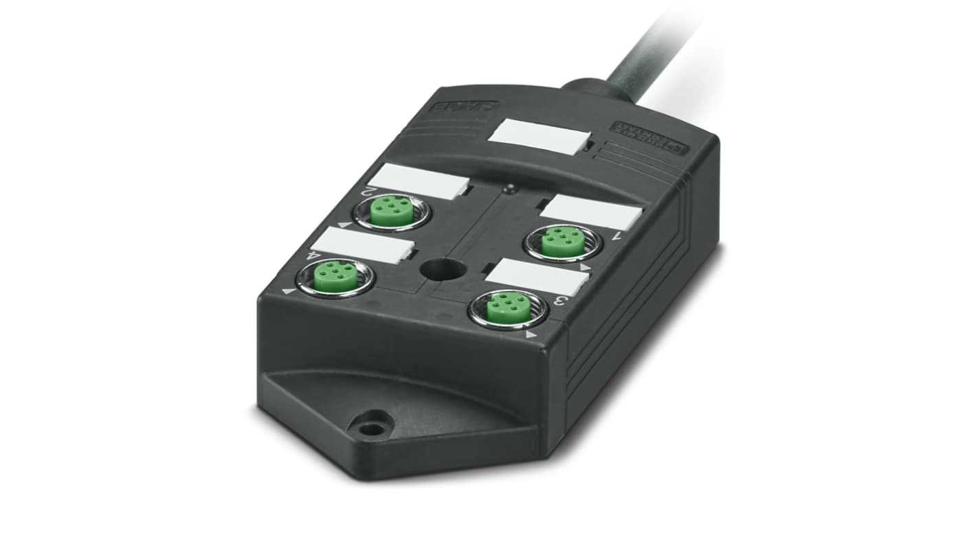 Scatola sensore Phoenix Contact 1516962, 4 porte M12, cavo 5 metri, montaggio rapido con terminazione SPEEDCON.