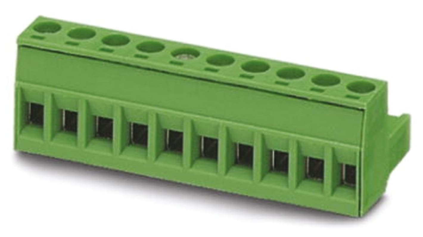 Morsettiera a innesto Phoenix Contact MSTB 2.5/3-ST, 12 A, passo 5mm - 1754465. Morsetto verde per automazione ed elettronica, terminazione a vite, alta affidabilità.