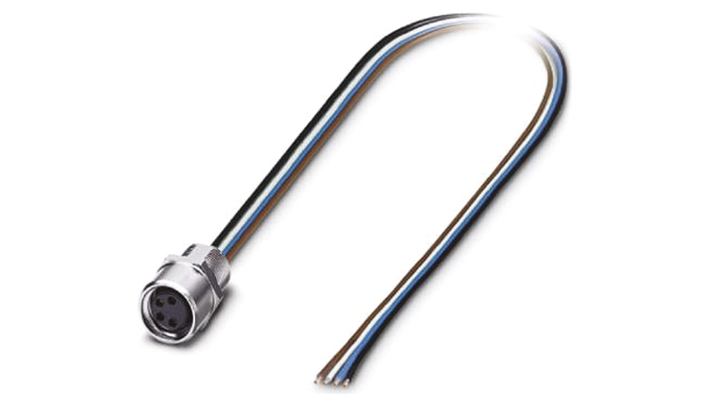 Connettore M8 Phoenix Contact 1500363 con cavo litz a estremità libera, ideale per sensori/attuatori. Filettatura M8/10/12, IP67, 4A/30V.