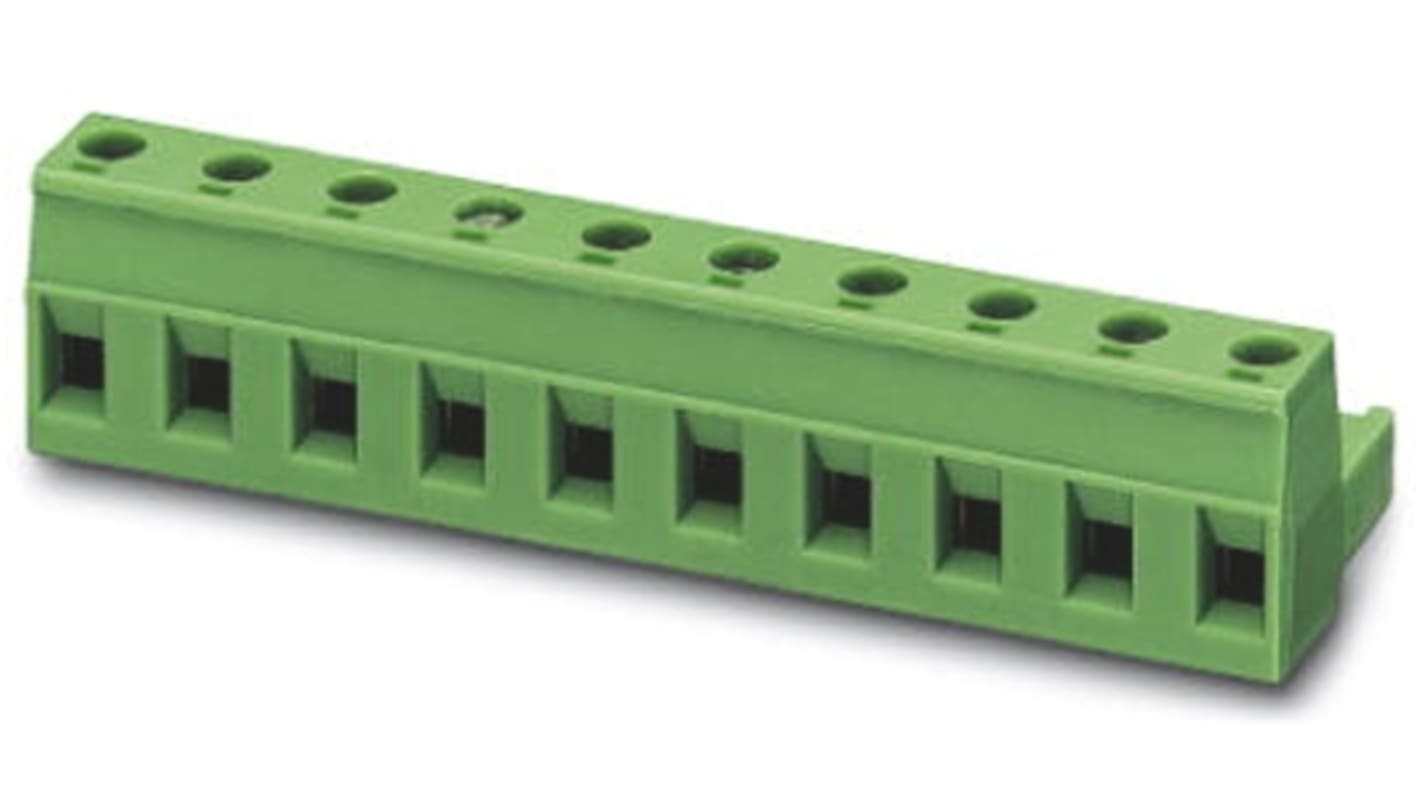 Morsettiera femmina a 4 vie Phoenix Contact 1767025, passo 7.62mm, terminazione a vite, per circuiti stampati. Conforme norma UL94V-0.