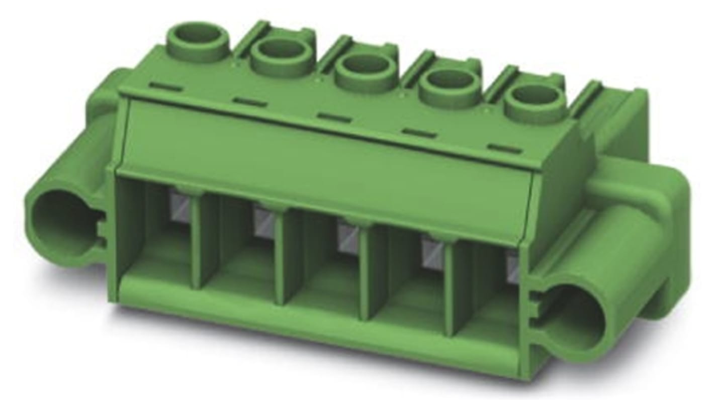 Morsettiera a innesto 7,62mm COMBICON PC 5 600V Phoenix Contact - Codice 1777846 | Connettore femmina 3 vie, 41A, UL 600V, montaggio su cavo. Compatibile e sicuro.
