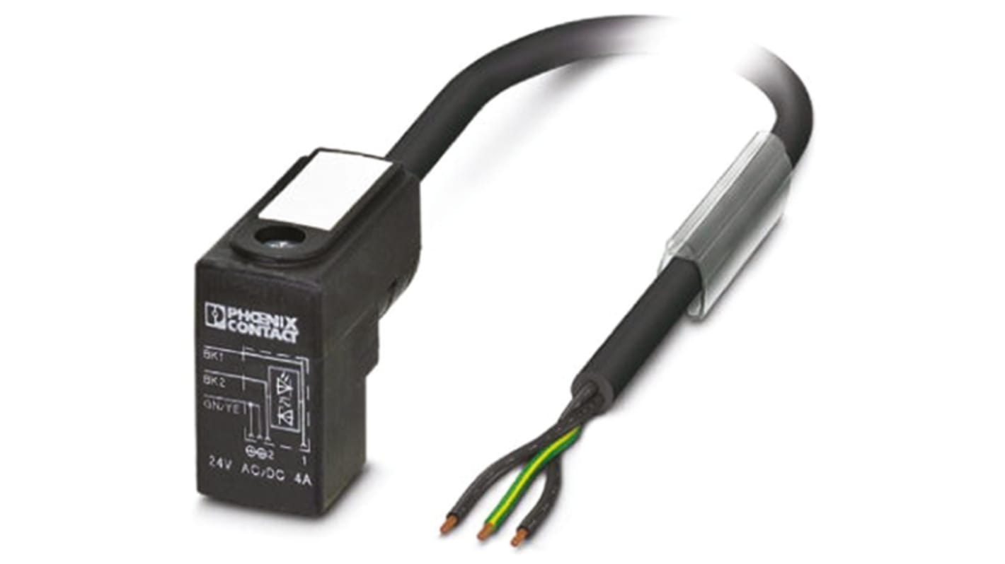 Cavo sensore/attuatore Phoenix Contact 1435564, 3 vie, PUR 10m, IP67, -25 → +90 °C. Certificato UL, cUL, GOST.