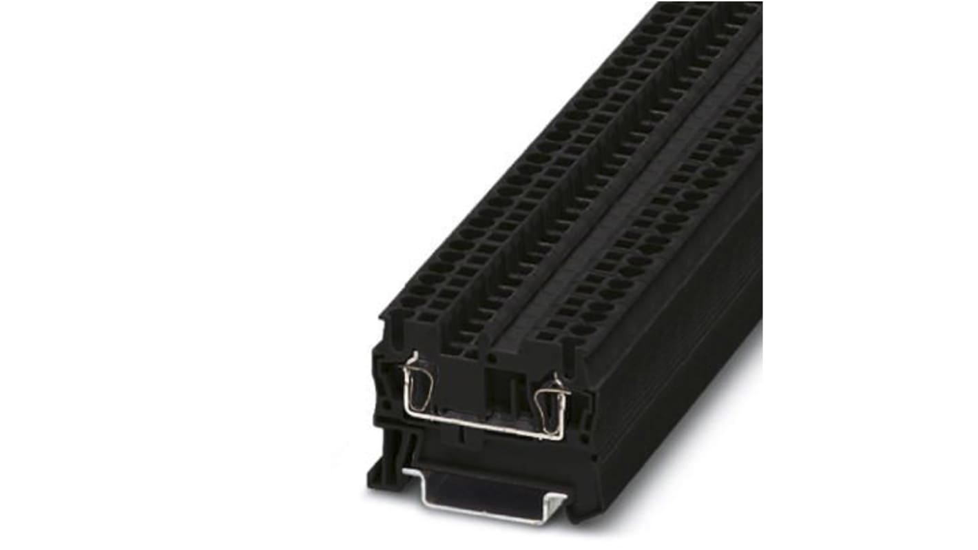 Morsettiera passante Phoenix Contact 3037122, Nero, guida DIN, fusibile C, 24A - Ideale per applicazioni ferroviarie. Fusibile piatto integrato, morsetti a molla, protezione avanzata. Compatibile con cavi da 0,08 mm² a 6 mm².