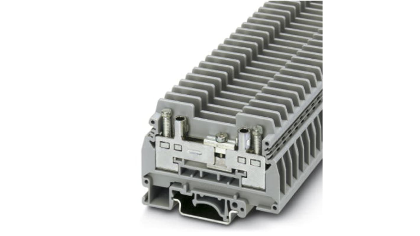 Morsetto sezionatore di prova grigio Phoenix Contact 311087, 41A, 400V - Collegamento a vite, fili da 20 a 10 AWG, design compatto. Ideale per trasformatori, commutazioni e test.