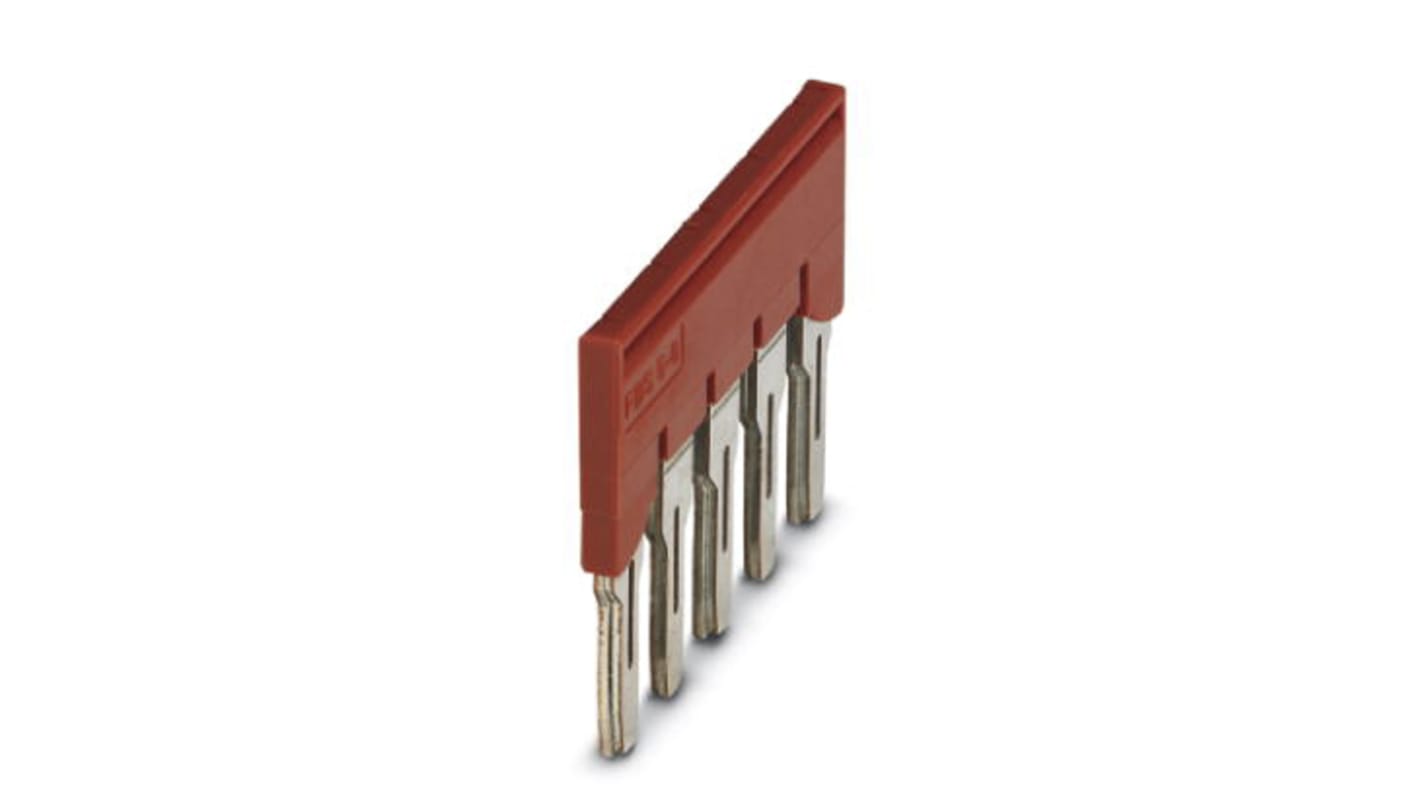 Barra a ponticello Phoenix Contact FBS5-8 (cod. 3030310) per morsettiere CLIPLINE. Corrente massima 41A, facile collegamento con sistema a innesto.