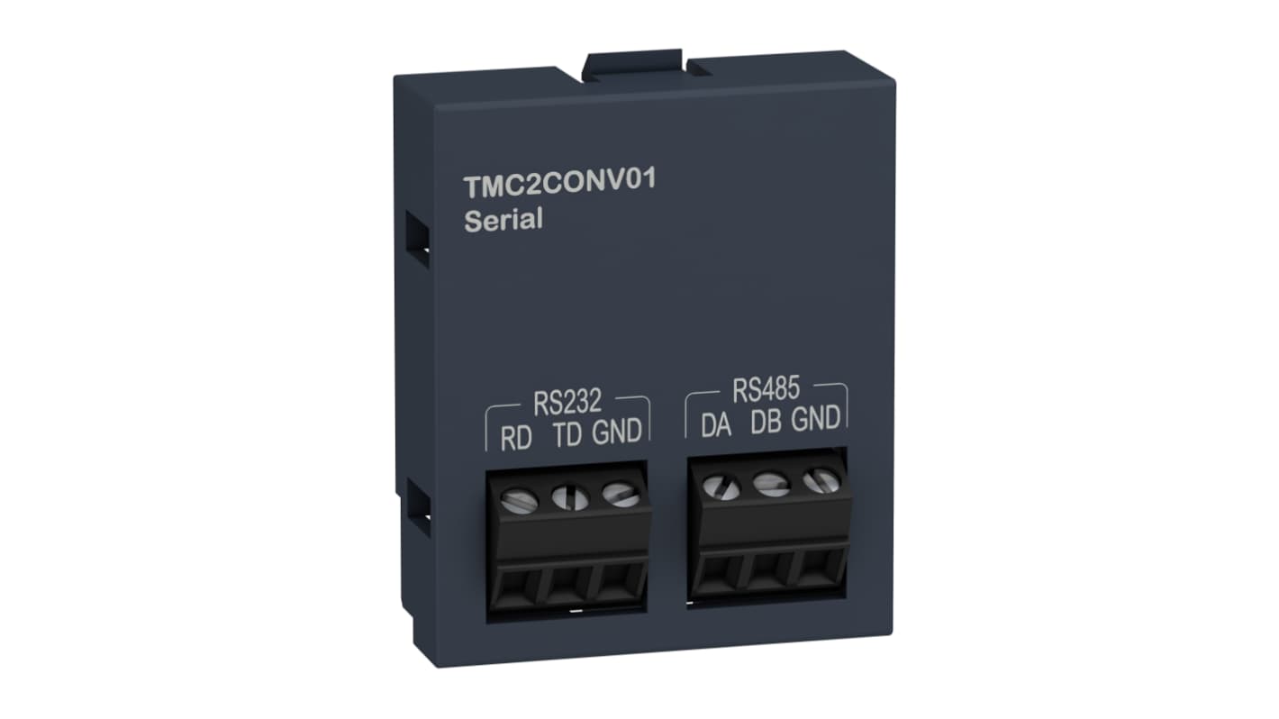 Modulo I/O analogico Schneider Electric TMC2CONV01 per Modicon M221, 2 ingressi, uscita corrente 20 mA, max 55°C. Installazione semplice.
