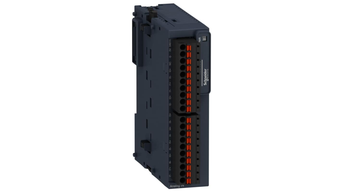 Modulo I/O PLC Schneider Electric TM3AI8G, 8 ingressi analogici, compatibile con Modicon M221, M241, M251, dimensioni 90 x 23,6 x 70 mm.