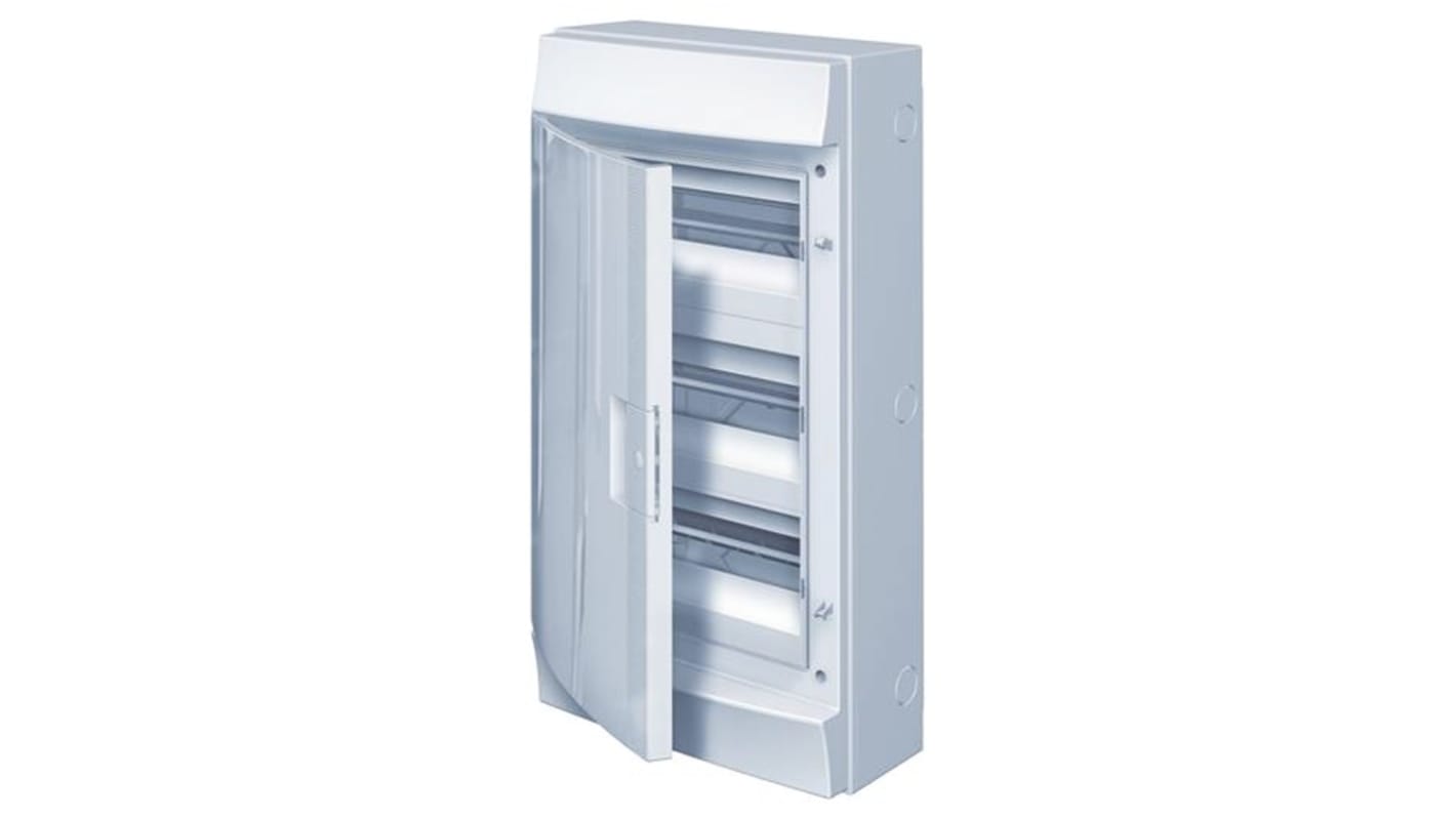 ABB Unità MISTRAL65, 36 vie, 125A, custodia plastica IP65, dimensioni 435x320x155mm, porta blu petrolio con apertura a 180°.